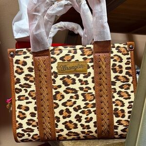 Wrangler Brown Leopard Print Tote Bag